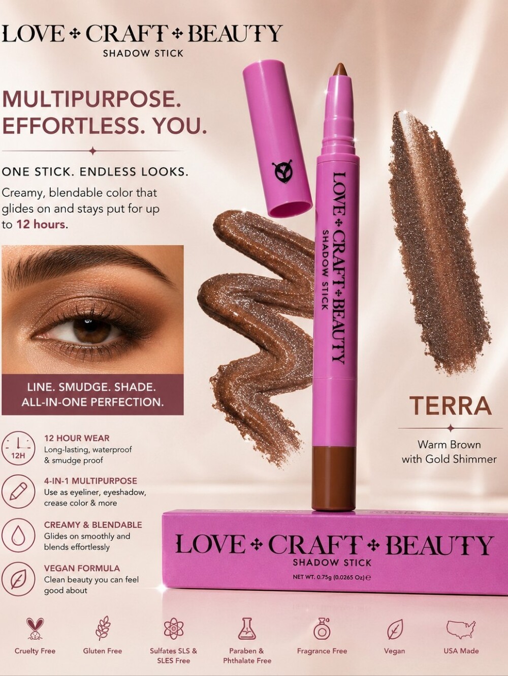 Love Craft Beauty Shadow Stick - Shade: Terra